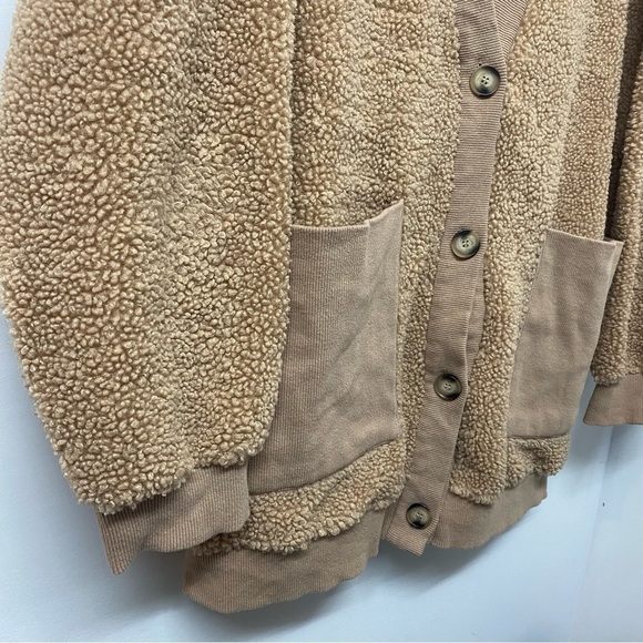 Aaron & Amber Sherpa Cardigan Jacket Size Large - Picture 3 of 6